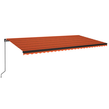vidaXL Markise Manuell Einziehbar mit LED 600x350 cm Orange & Braun