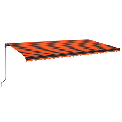 vidaXL Markise Manuell Einziehbar mit LED 600x350 cm Orange & Braun
