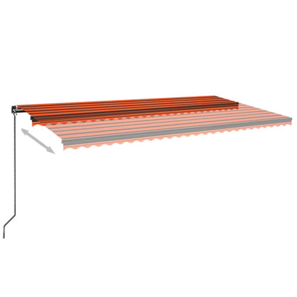 vidaXL Markise Manuell Einziehbar mit LED 600x350 cm Orange & Braun