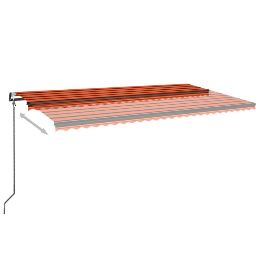 vidaXL Automatische Markise mit LED & Windsensor 600x350 Orange/Braun
