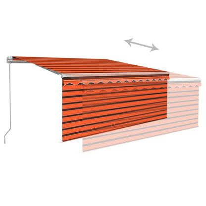 vidaXL Store banne manuel enroulable avec store 3x2,5 m Orange Marron