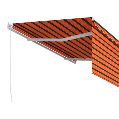 vidaXL Store banne manuel enroulable avec store 3x2,5 m Orange Marron