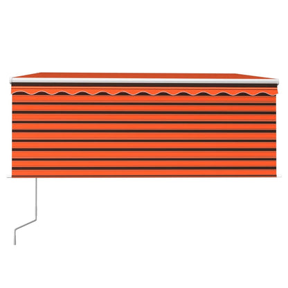 vidaXL Markise Automatisch Einziehbar mit Volant 3x2,5 m Orange Braun