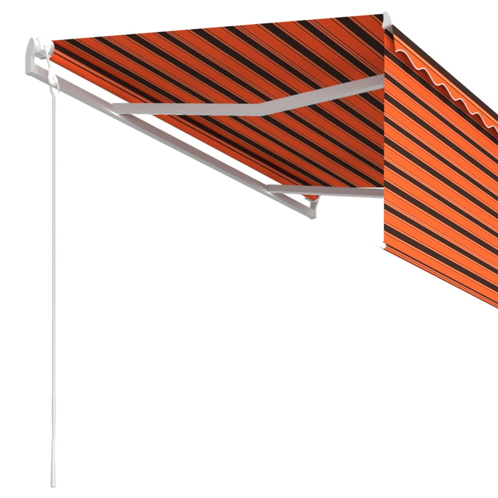 vidaXL Markise Automatisch Einziehbar mit Volant 3x2,5 m Orange Braun