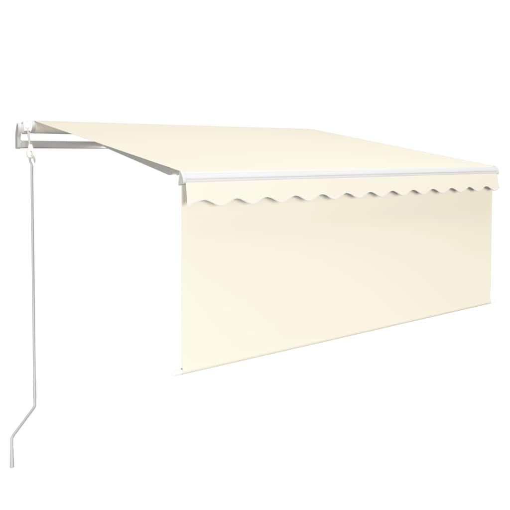 vidaXL Store banne automatique avec store latéral, LED et capteur de vent 3x2,5 m Crème