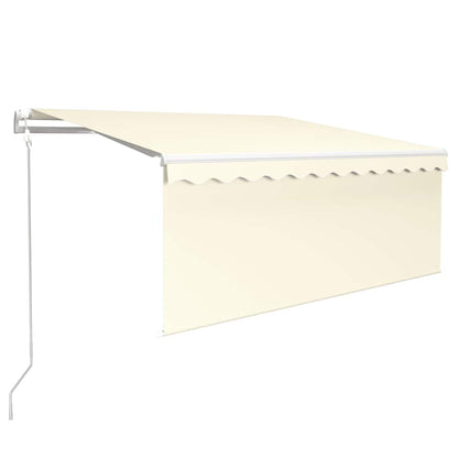 vidaXL Store banne automatique avec store latéral, LED et capteur de vent 3x2,5 m Crème