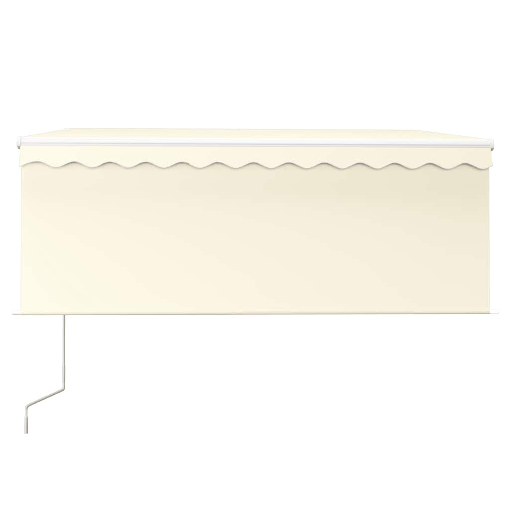 vidaXL Store banne automatique avec store latéral, LED et capteur de vent 3x2,5 m Crème