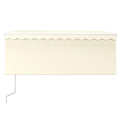 vidaXL Store banne automatique avec store latéral, LED et capteur de vent 3x2,5 m Crème