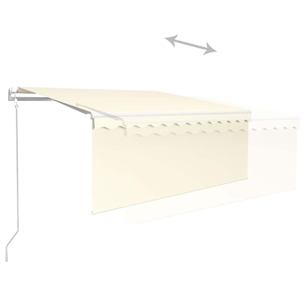 vidaXL Store banne automatique avec store latéral, LED et capteur de vent 3x2,5 m Crème