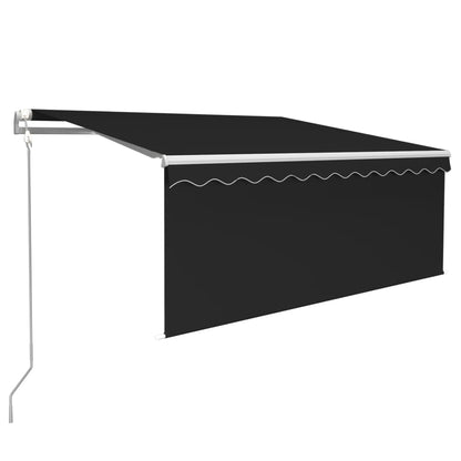 vidaXL Markise Automatisch mit Rollo LED Windsensor 3x2,5 m Anthrazit