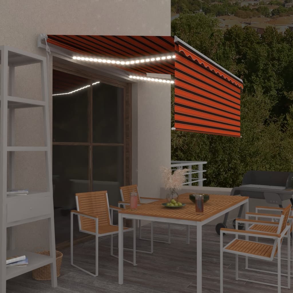 vidaXL Auvent automatique avec store LED et capteur de vent 3x2,5 m