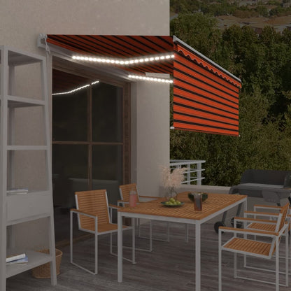 vidaXL Auvent automatique avec store LED et capteur de vent 3x2,5 m