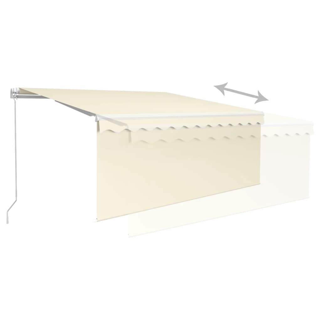 vidaXL Store manuel rétractable avec auvent 3,5x2,5 m Crème