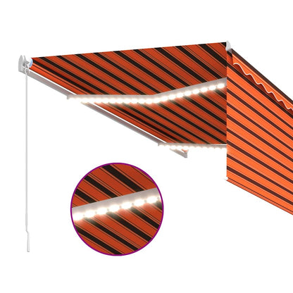 vidaXL Store banne manuel enroulable 3,5x2,5 m Orange Marron