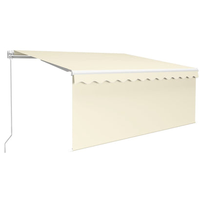 vidaXL Auvent manuel rétractable avec store enrouleur et LED 3,5x2,5 m Crème