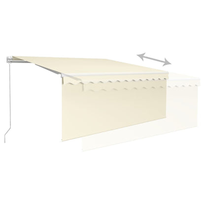 vidaXL Auvent manuel rétractable avec store enrouleur et LED 3,5x2,5 m Crème