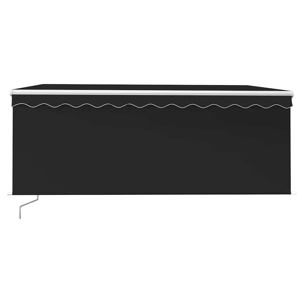 vidaXL Store manuel rétractable avec rideau LED 3,5x2,5m anthracite