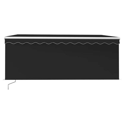vidaXL Store manuel rétractable avec rideau LED 3,5x2,5m anthracite