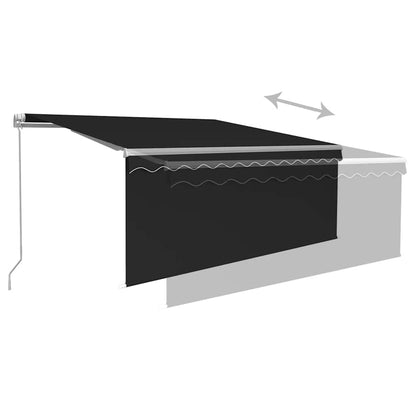 vidaXL Store manuel rétractable avec rideau LED 3,5x2,5m anthracite