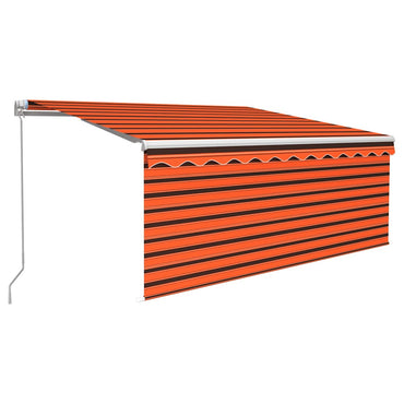 vidaXL Store banne manuel enroulable avec LED 3,5x2,5 m orange marron