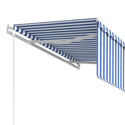 vidaXL Store Banne Motorisé avec Lambrequin 3,5x2,5 m Bleu et Blanc