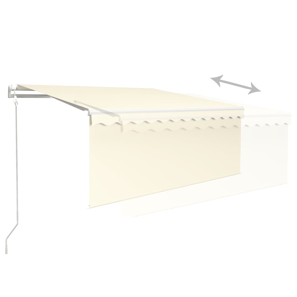vidaXL Markise Automatisch Einziehbar mit Volant 3,5x2,5 m Creme