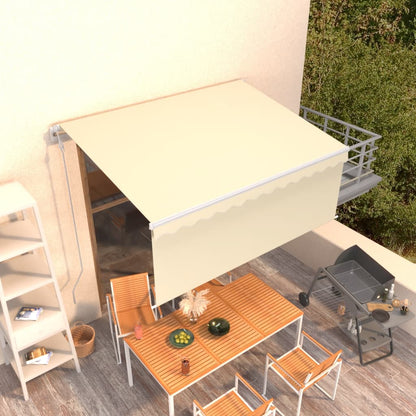 vidaXL Markise Automatisch Einziehbar mit Volant 3,5x2,5 m Creme