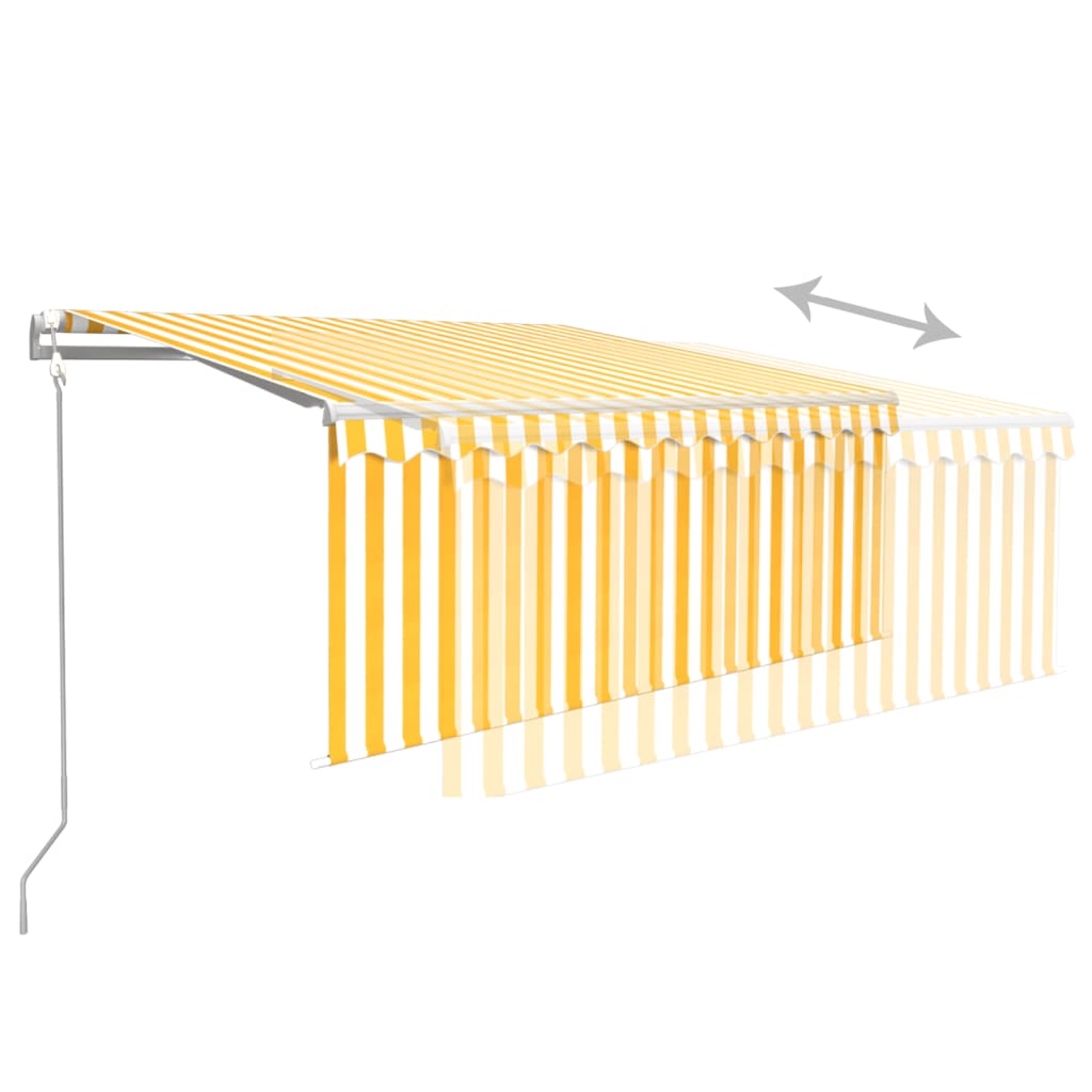 vidaXL Store banne rétractable avec lambrequin 3,5x2,5 m jaune et blanc