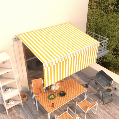 vidaXL Store banne rétractable avec lambrequin 3,5x2,5 m jaune et blanc
