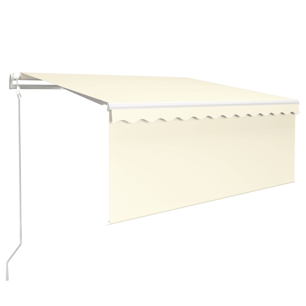 vidaXL Store banne automatique avec lambrequin LED et capteur de vent 3,5x2,5m Crème
