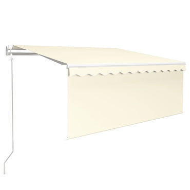 vidaXL Store banne automatique avec lambrequin LED et capteur de vent 3,5x2,5m Crème