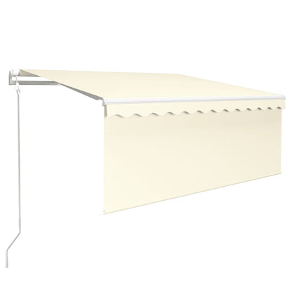vidaXL Store banne automatique avec lambrequin LED et capteur de vent 3,5x2,5m Crème