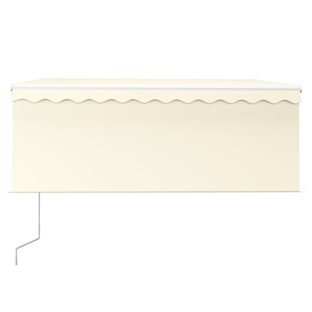 vidaXL Store banne automatique avec lambrequin LED et capteur de vent 3,5x2,5m Crème