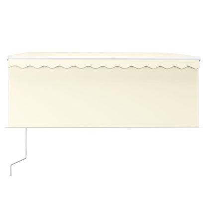 vidaXL Store banne automatique avec lambrequin LED et capteur de vent 3,5x2,5m Crème