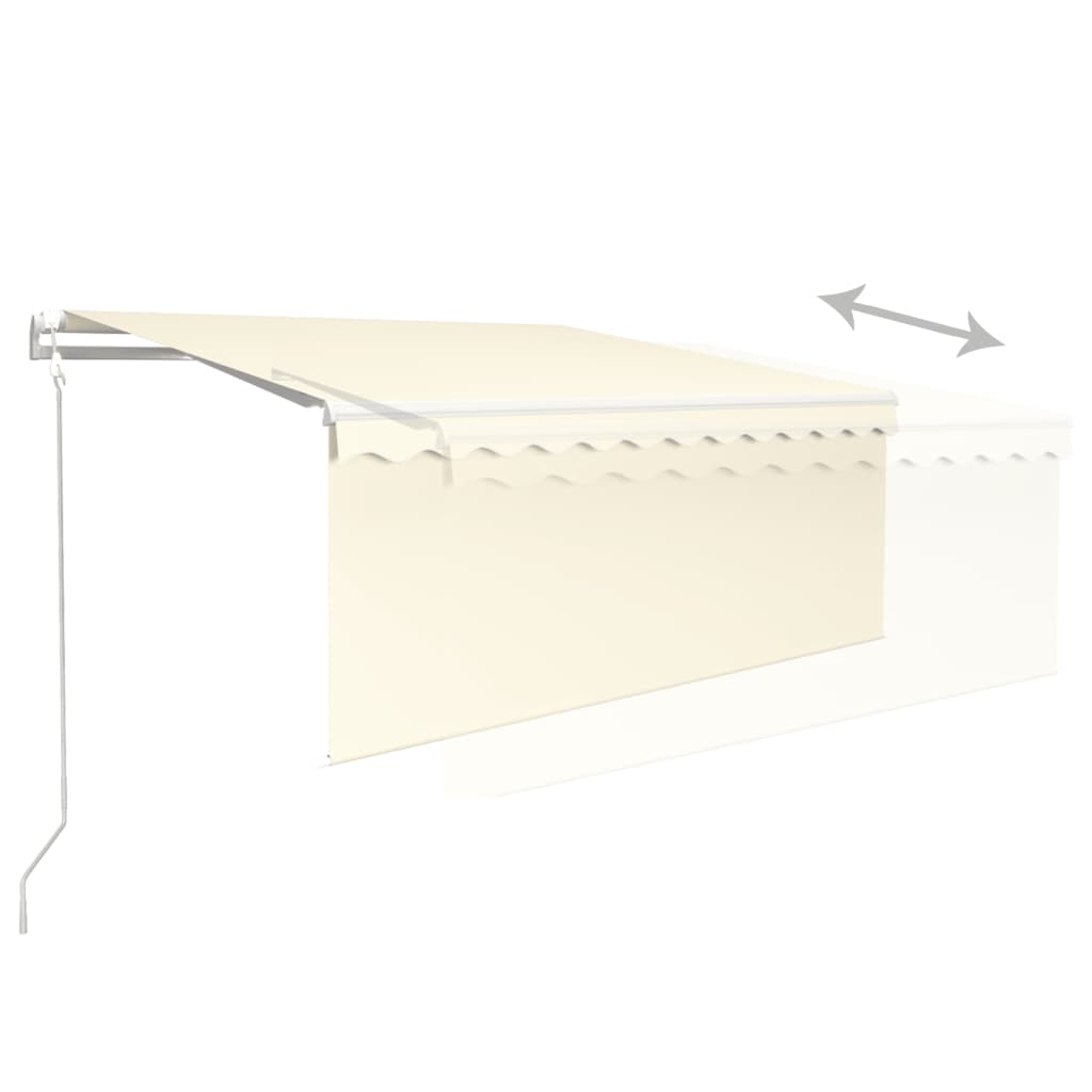vidaXL Store banne automatique avec lambrequin LED et capteur de vent 3,5x2,5m Crème