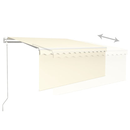 vidaXL Store banne automatique avec lambrequin LED et capteur de vent 3,5x2,5m Crème