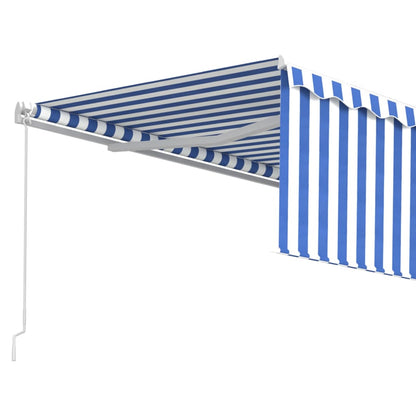 vidaXL Markise Manuell Einziehbar mit Rollo 4x3 m Blau & Weiß