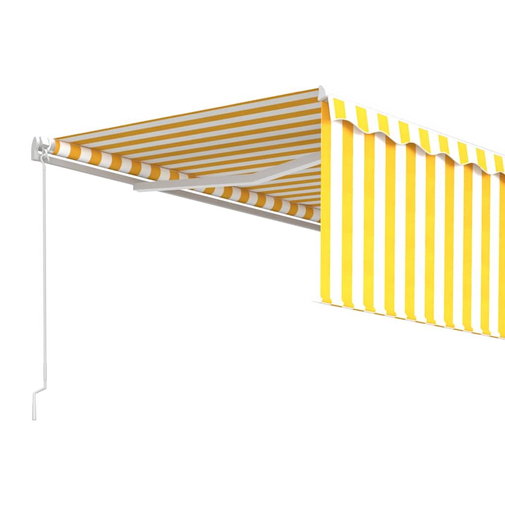 vidaXL Markise Manuell Einziehbar mit Rollo 4x3 m Gelb & Weiß