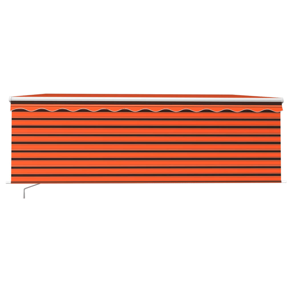 vidaXL Markise Manuell Einziehbar mit Rollo 4x3 m Orange & Braun