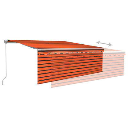 vidaXL Markise Manuell Einziehbar mit Rollo 4x3 m Orange & Braun