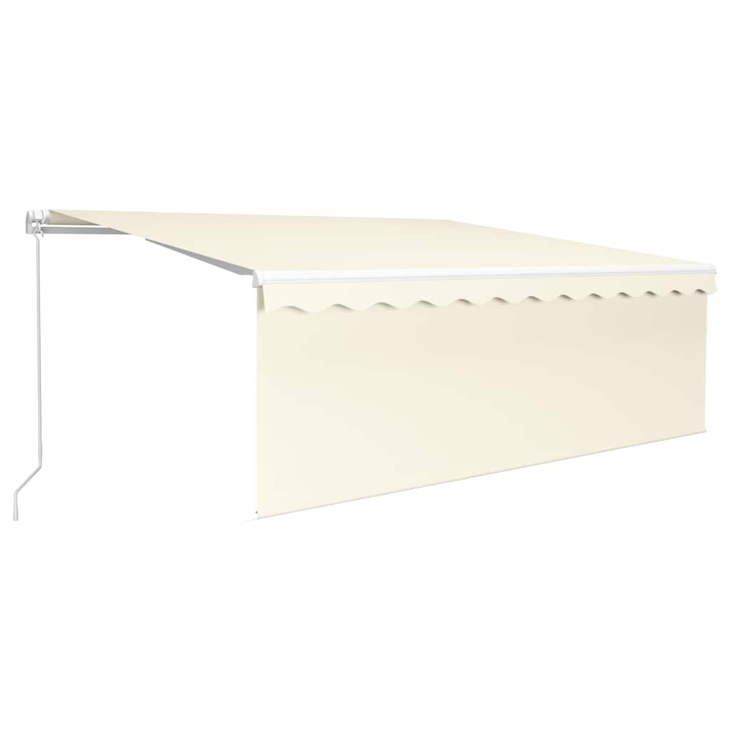 vidaXL Markise Manuell Einziehbar mit Rollo & LED 4x3 m Creme