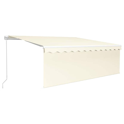 vidaXL Markise Manuell Einziehbar mit Rollo & LED 4x3 m Creme
