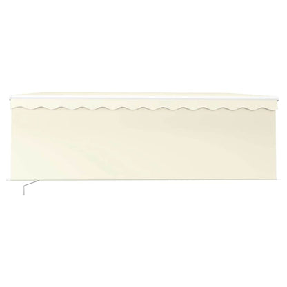 vidaXL Markise Manuell Einziehbar mit Rollo & LED 4x3 m Creme