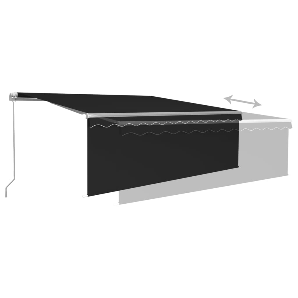 vidaXL Markise Manuell Einziehbar mit Rollo & LED 4x3 m Anthrazit