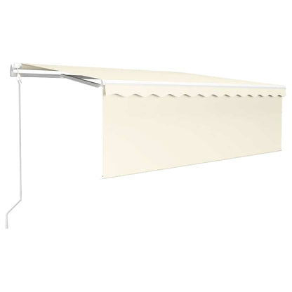 vidaXL Store banne rétractable automatique avec lambrequin 4x3 m Crème