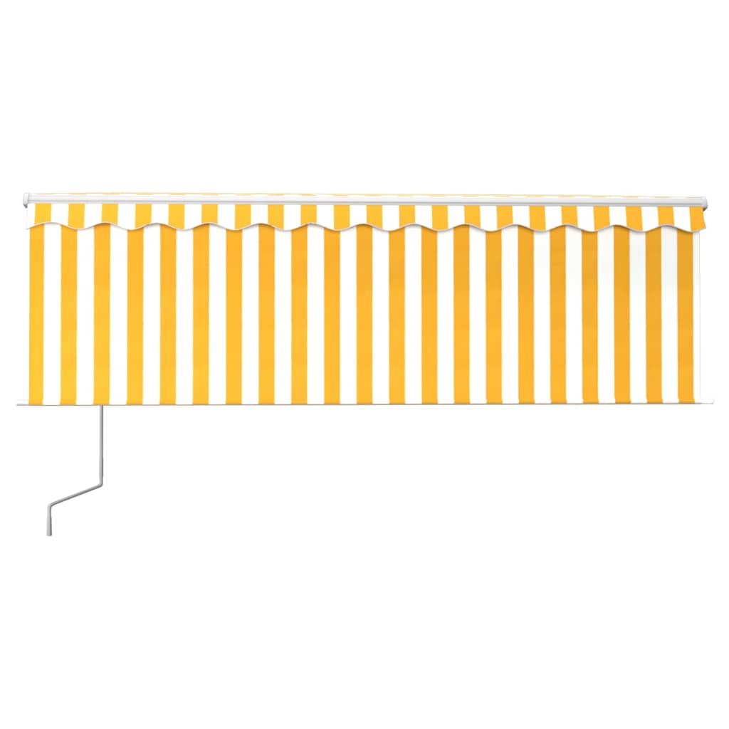 vidaXL Auvent rétractable automatique avec lambrequin 4x3 m Jaune et blanc