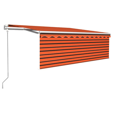 vidaXL Store banne rétractable automatique avec lambrequin 4x3 m orange et marron
