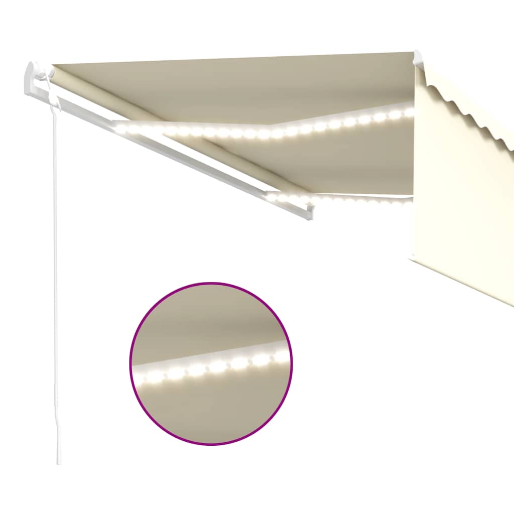 vidaXL Markise Automatisch mit Rollo LED Windsensor 4x3 m Creme