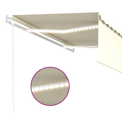 vidaXL Markise Automatisch mit Rollo LED Windsensor 4x3 m Creme