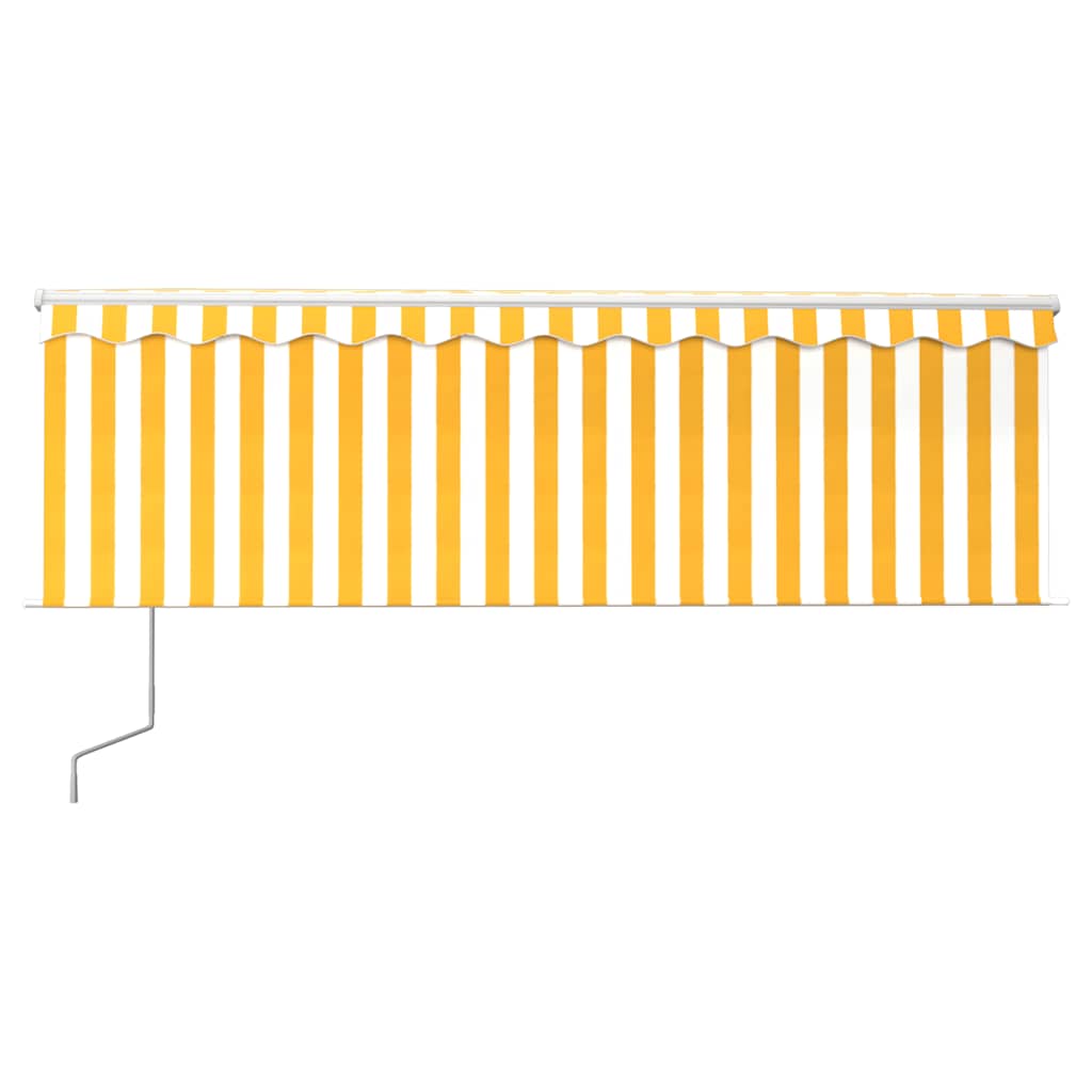vidaXL Markise Automatisch mit Rollo LED Windsensor 4x3m Gelb Weiß